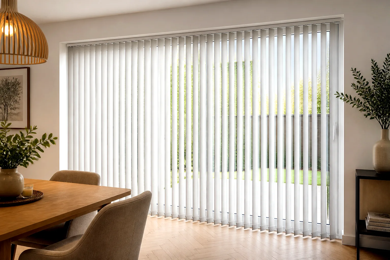 Vertical blinds across large UK patio doors