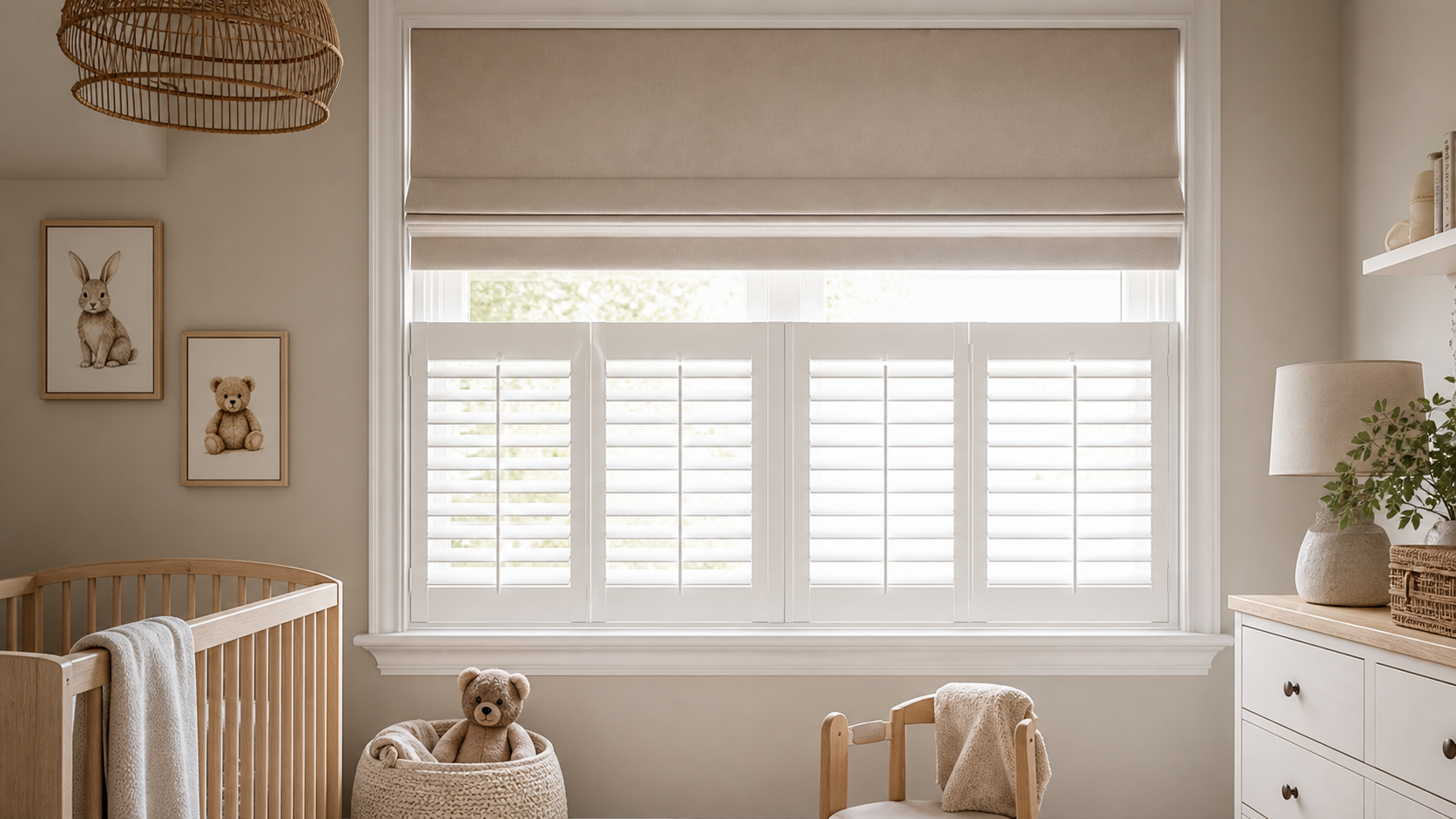 Shutter and shade shutters in a nursery